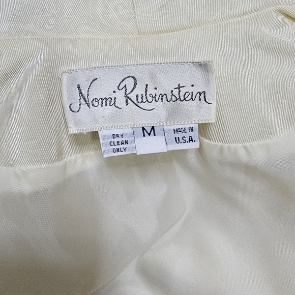 Vintage Nomi Rubinstein ivory puff sheer sleeve embellished jacket medium - Picture 13 of 16